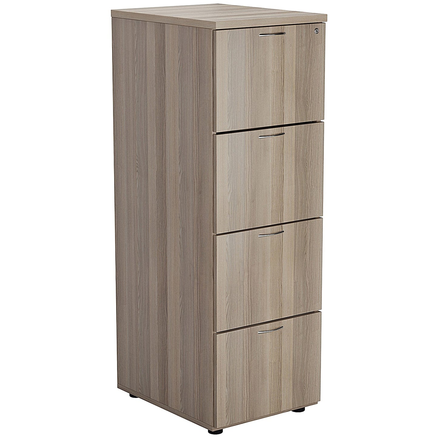 First Foolscap Filing Cabinet, 4 Drawer, Grey Oak