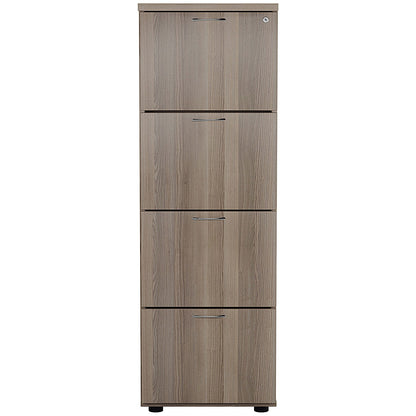 First Foolscap Filing Cabinet, 4 Drawer, Grey Oak