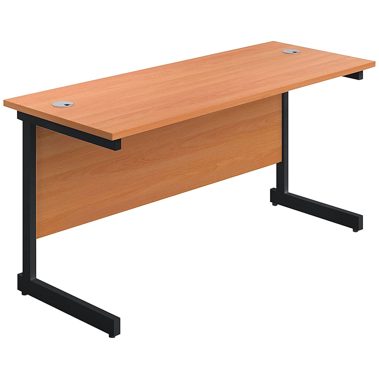 Jemini 1800mm Slim Rectangular Desk, Black Single Upright Cantilever Legs, Beech Easy2Order : KF810933
