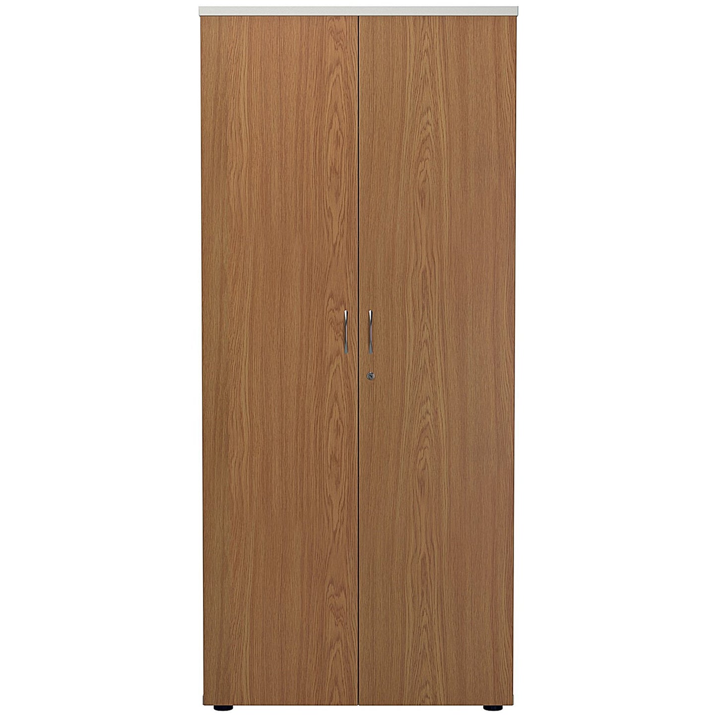 Jemini Two-Tone Tall Cupboard, 4 Shelves, 1800mm High, Oak and White