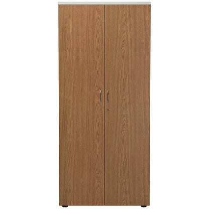 Jemini Two-Tone Tall Cupboard, 4 Shelves, 1800mm High, Oak and White
