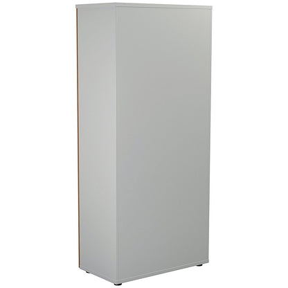 Jemini Two-Tone Tall Cupboard, 4 Shelves, 1800mm High, Oak and White