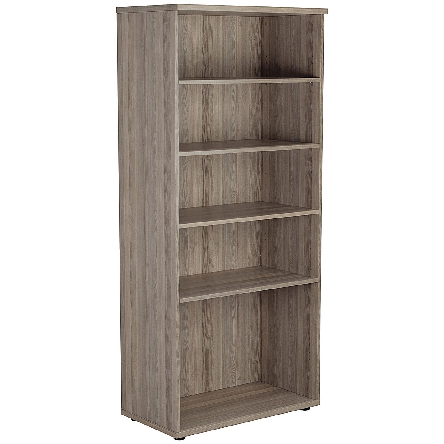 Jemini Tall Wooden Bookcase, 4 Shelves, 1800mm High, Grey Oak Easy2Order : KF810995