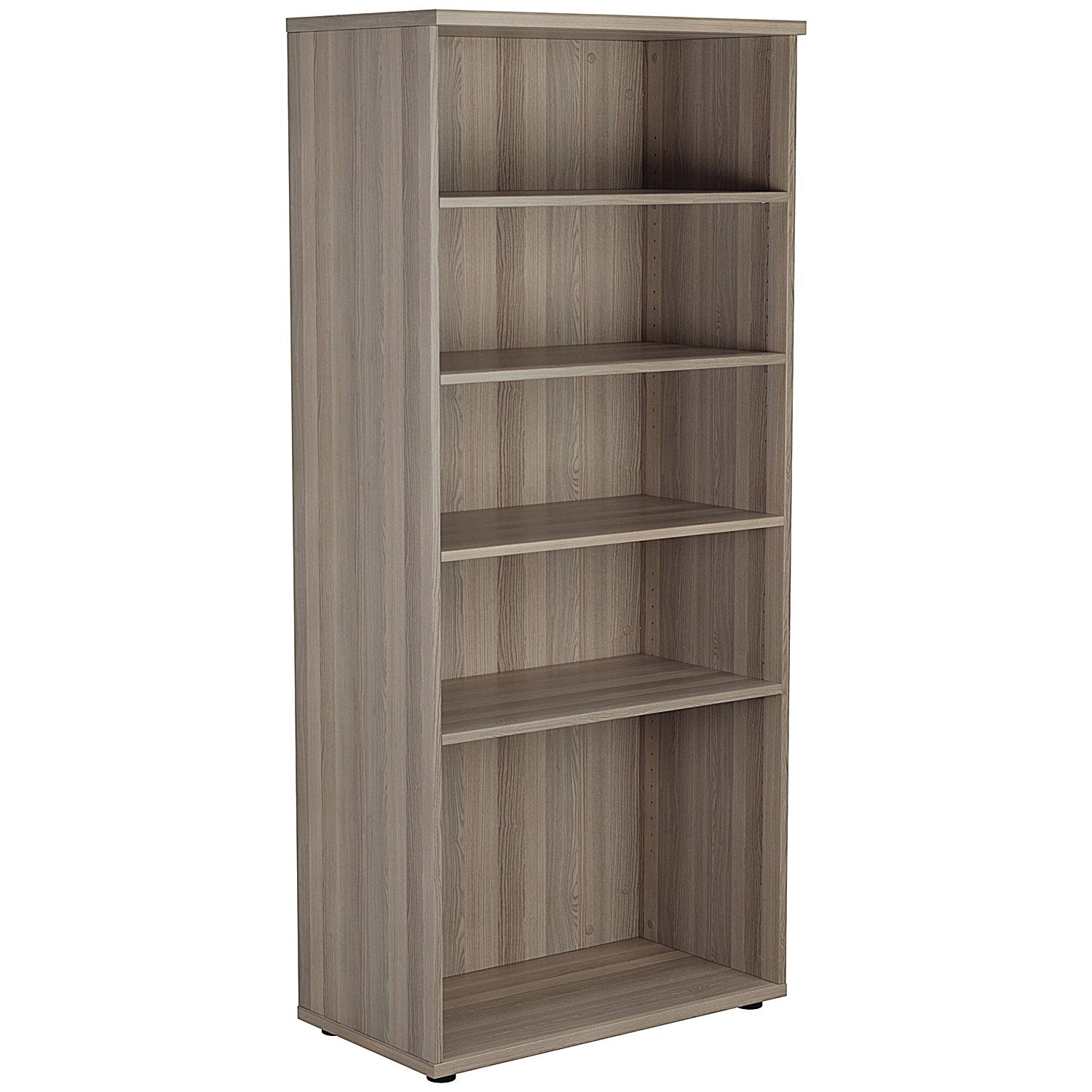 Jemini Tall Wooden Bookcase, 4 Shelves, 1800mm High, Grey Oak Easy2Order : KF810995
