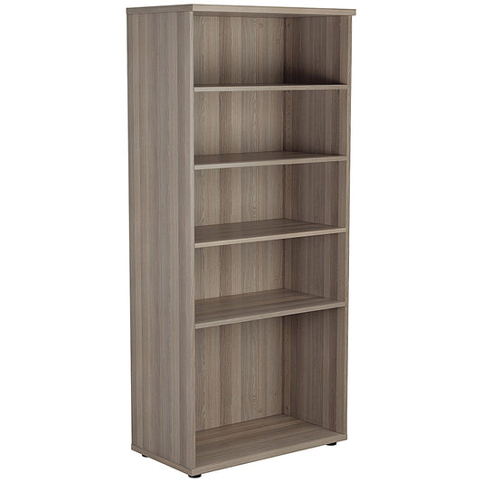 Jemini Tall Wooden Bookcase, 4 Shelves, 1800mm High, Grey Oak Easy2Order : KF810995