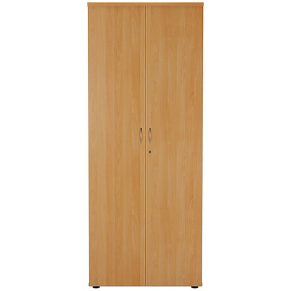 Jemini Extra Tall Wooden Cupboard, 4 Shelves, 2000mm High, Beech