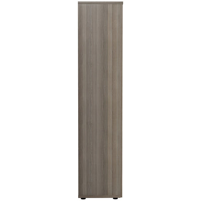 Jemini Extra Tall Wooden Cupboard, 4 Shelves, 2000mm High, Grey Oak