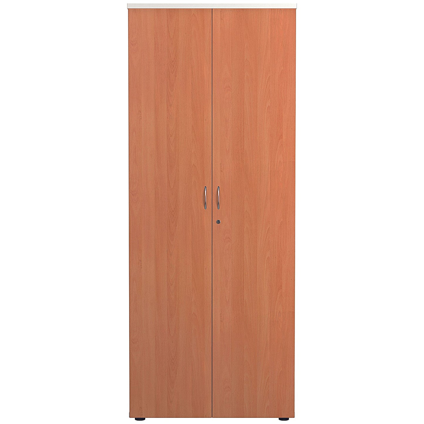 Jemini Two-Tone Extra Tall Cupboard, 4 Shelves, 2000mm High, Beech and White