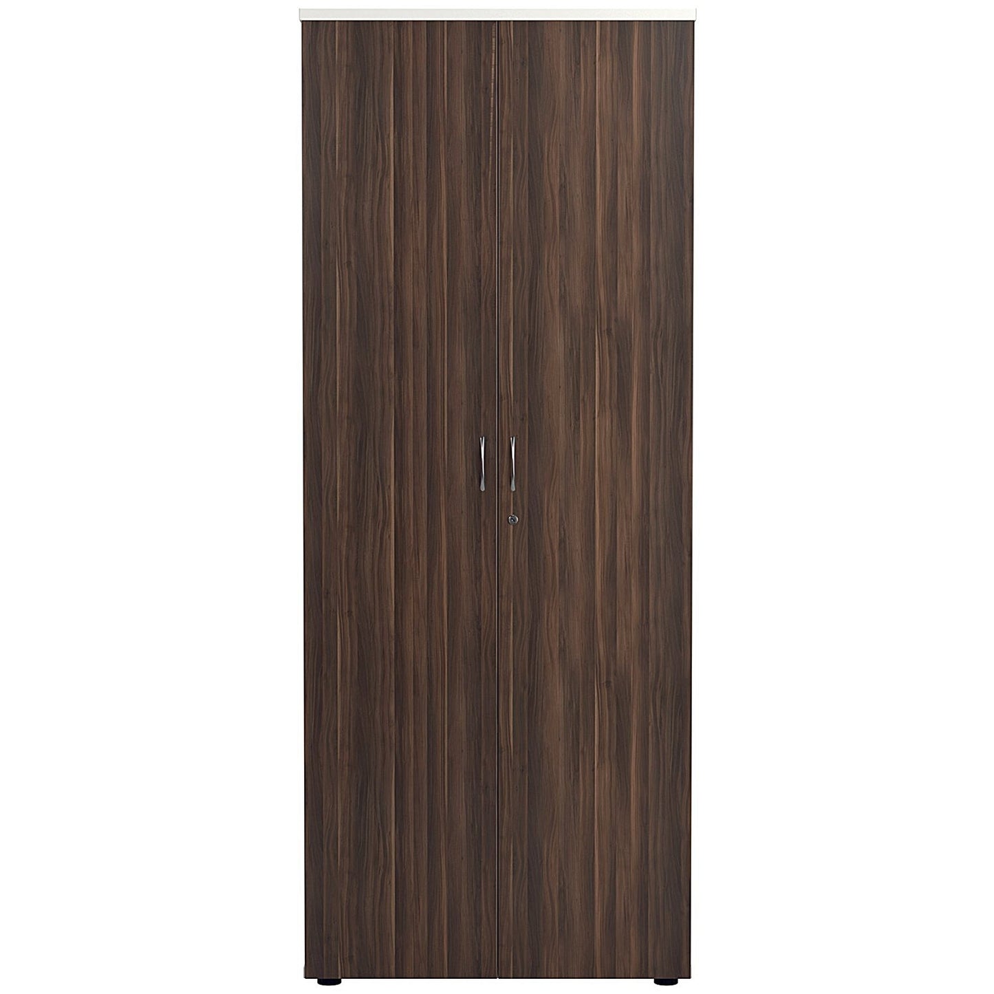 Jemini Two-Tone Extra Tall Cupboard, 4 Shelves, 2000mm High, Walnut and White