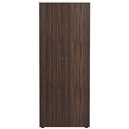 Jemini Two-Tone Extra Tall Cupboard, 4 Shelves, 2000mm High, Walnut and White