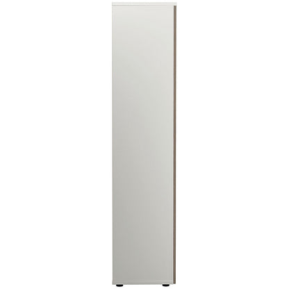 Jemini Two-Tone Extra Tall Cupboard, 4 Shelves, 2000mm High, Grey Oak and White