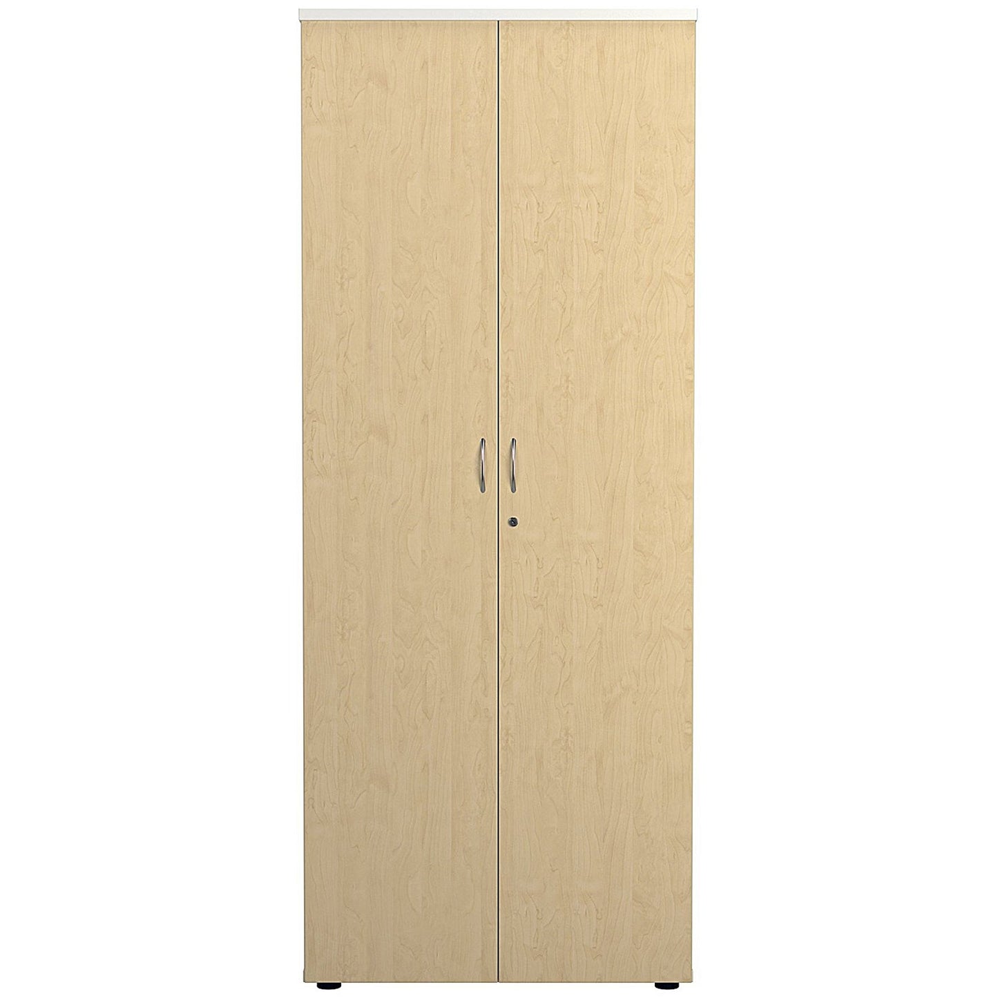 Jemini Two-Tone Extra Tall Cupboard, 4 Shelves, 2000mm High, Maple and White