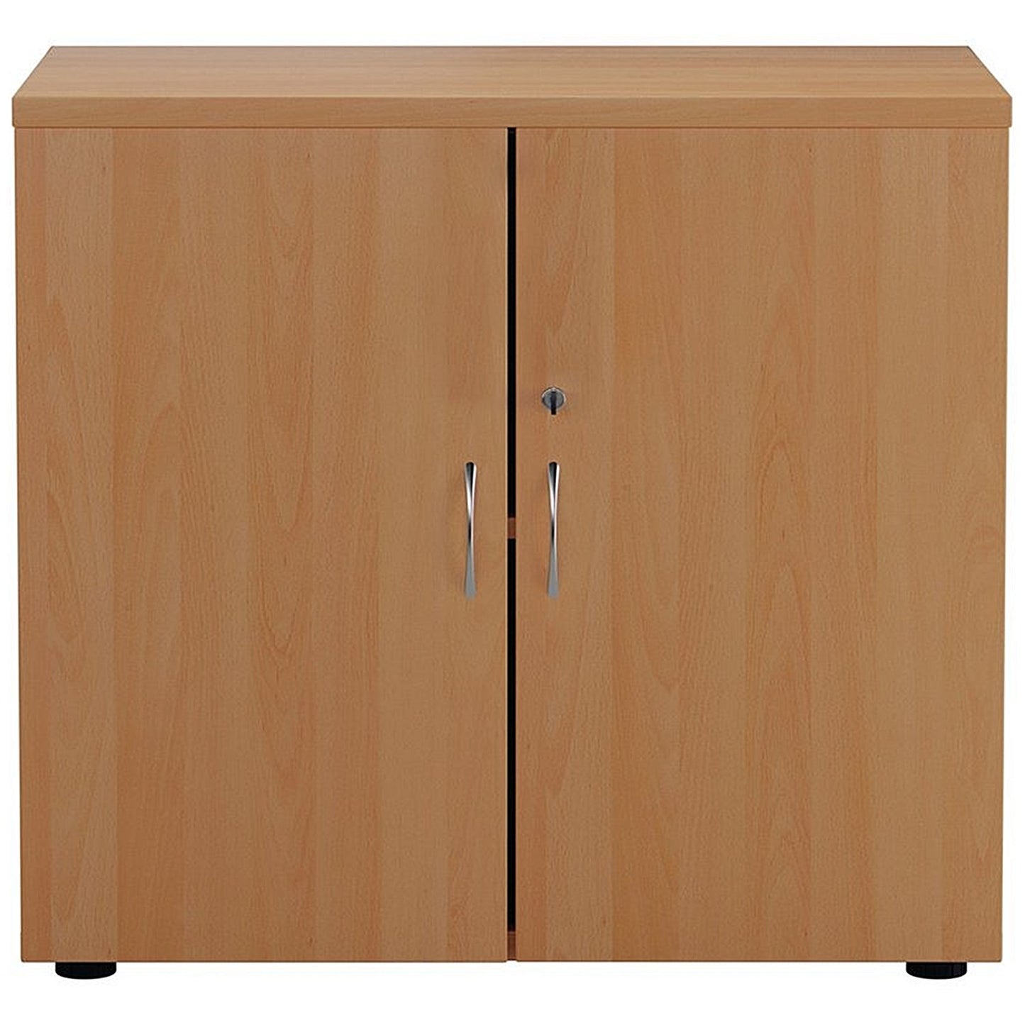 Jemini Desk High Wooden Cupboard, 1 Shelf, 730mm High, Beech