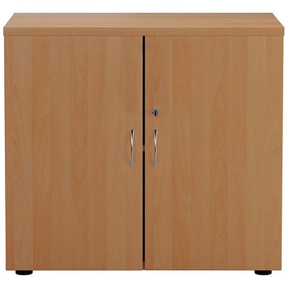 Jemini Desk High Wooden Cupboard, 1 Shelf, 730mm High, Beech