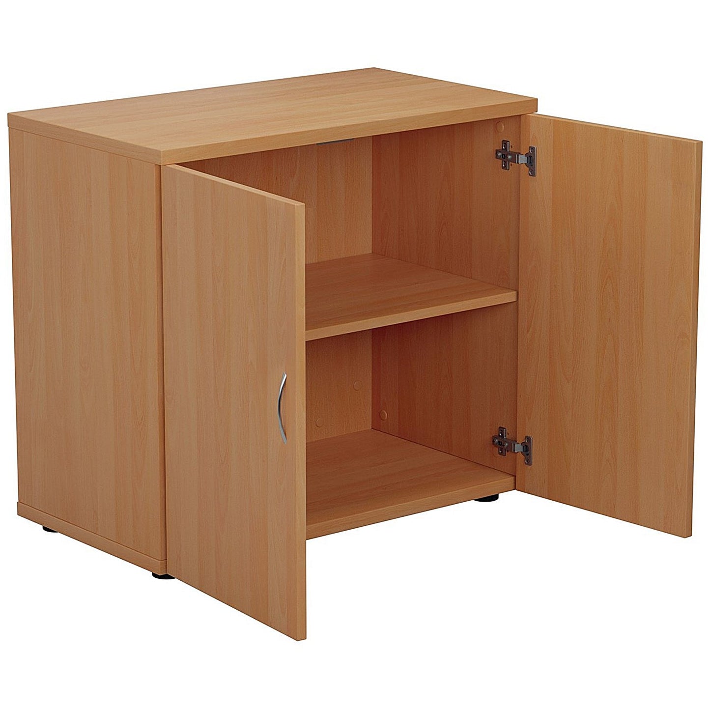 Jemini Desk High Wooden Cupboard, 1 Shelf, 730mm High, Beech