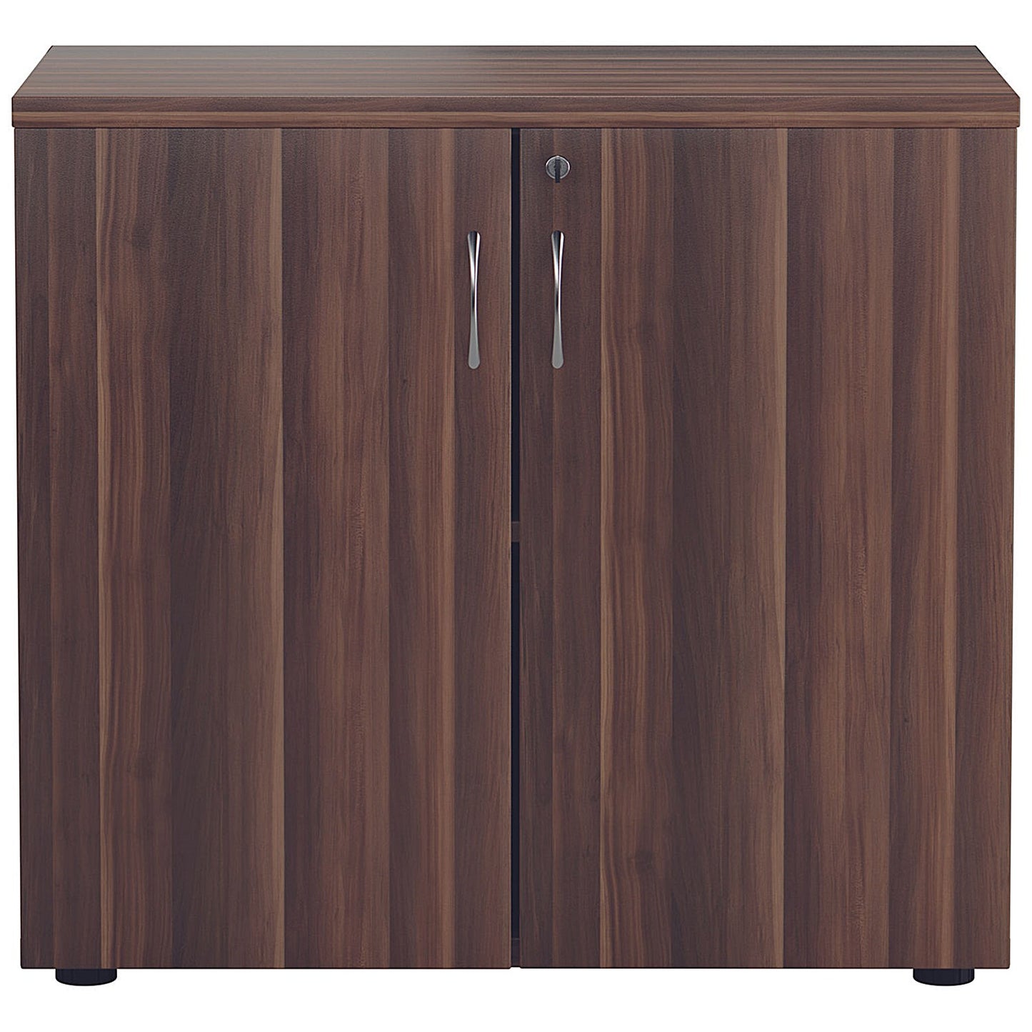 Jemini Desk High Wooden Cupboard, 1 Shelf, 730mm High, Walnut