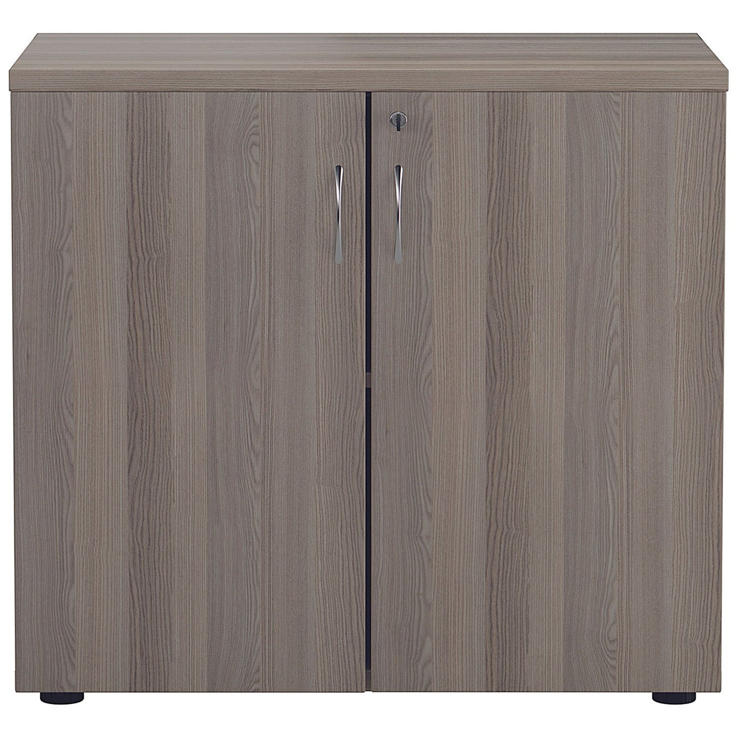 Jemini Desk High Wooden Cupboard, 1 Shelf, 730mm High, Grey Oak