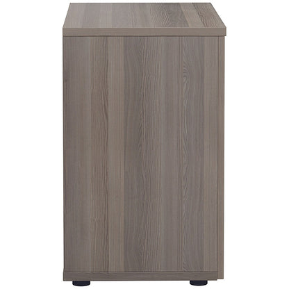 Jemini Desk High Wooden Cupboard, 1 Shelf, 730mm High, Grey Oak