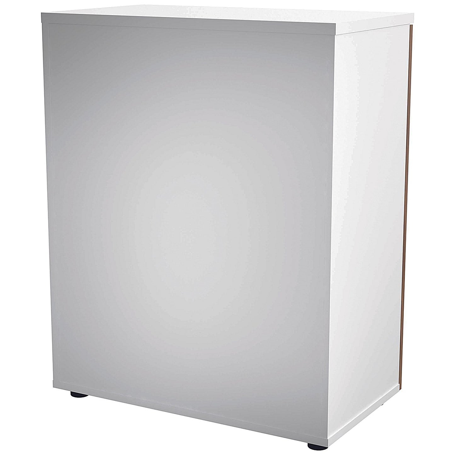 Jemini Two-Tone Desk High Cupboard, 1 Shelf, 730mm High, Walnut and White