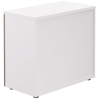 Jemini Two-Tone Desk High Cupboard, 1 Shelf, 730mm High, Grey Oak and White