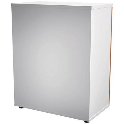 Jemini Two-Tone Desk High Cupboard, 1 Shelf, 730mm High, Oak and White