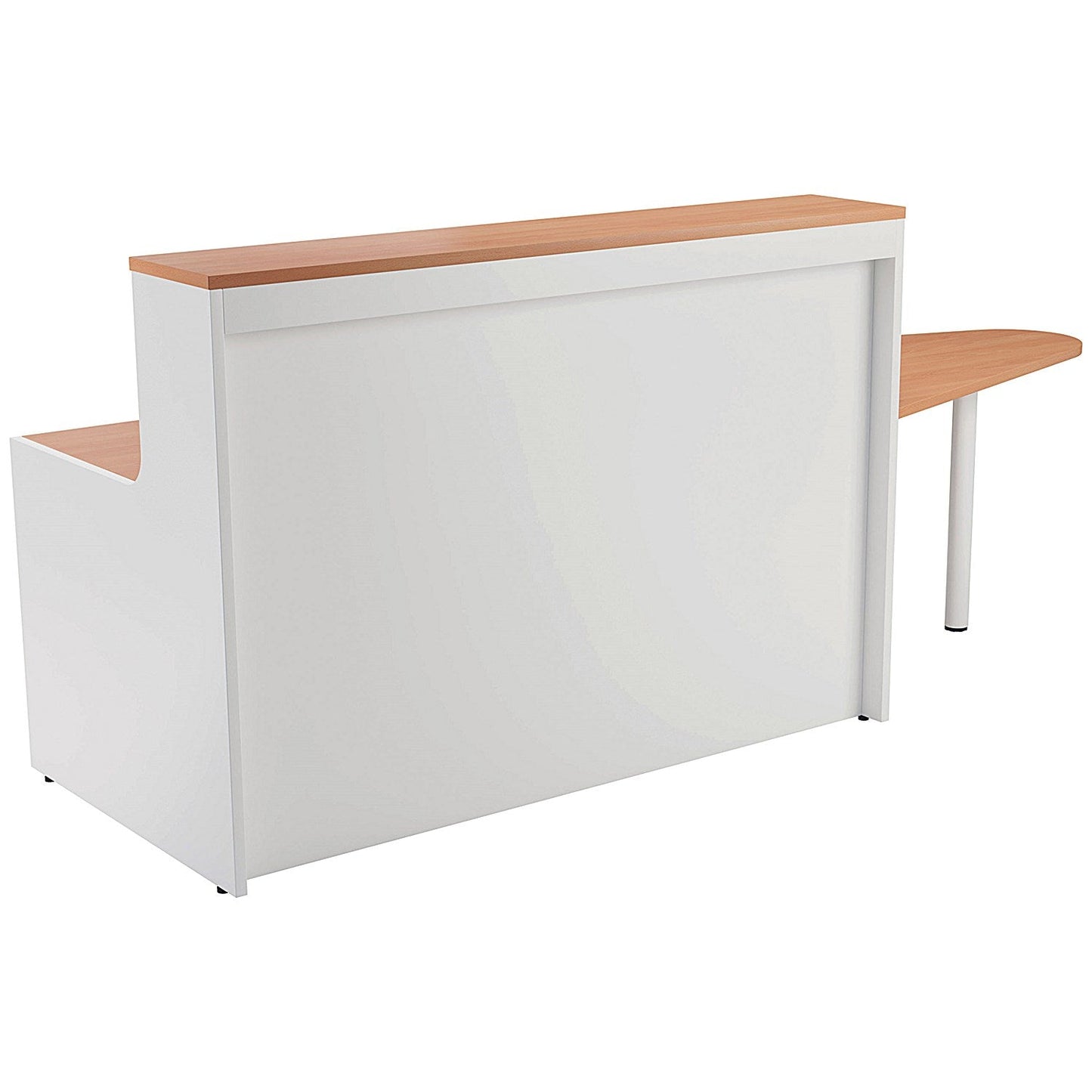 Jemini Two-Tone Reception Unit with Extension, 1400x800x740mm, Beech & White Easy2Order : KF816364