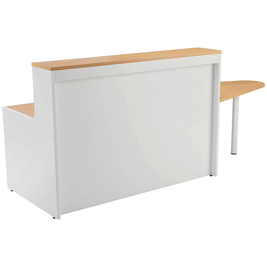 Jemini Two-Tone Reception Unit with Extension, 1400x800x740mm, Oak & White Easy2Order : KF816370