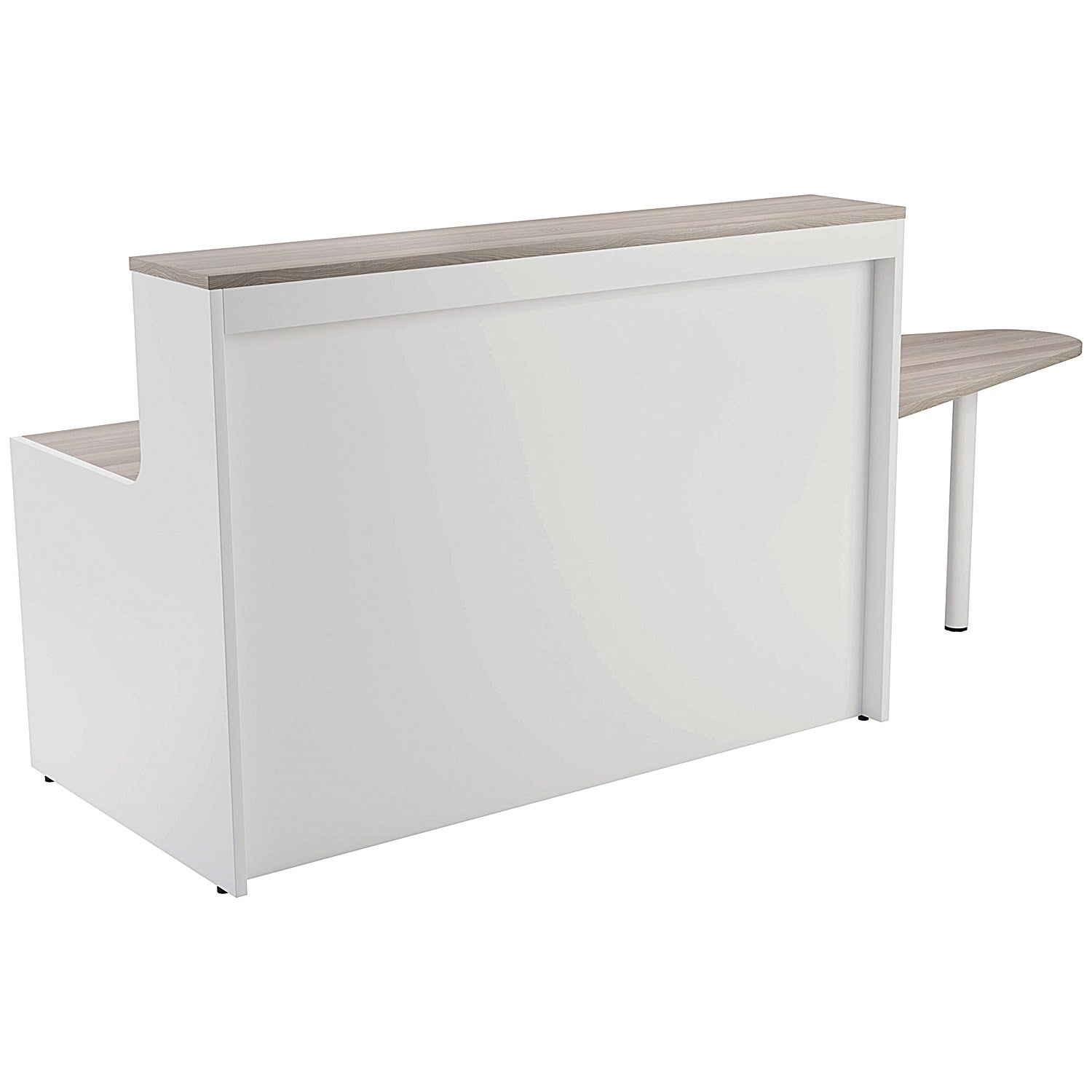 Jemini Two-Tone Reception Unit with Extension, 1600x800x740mm, Grey Oak & White Easy2Order : KF818467