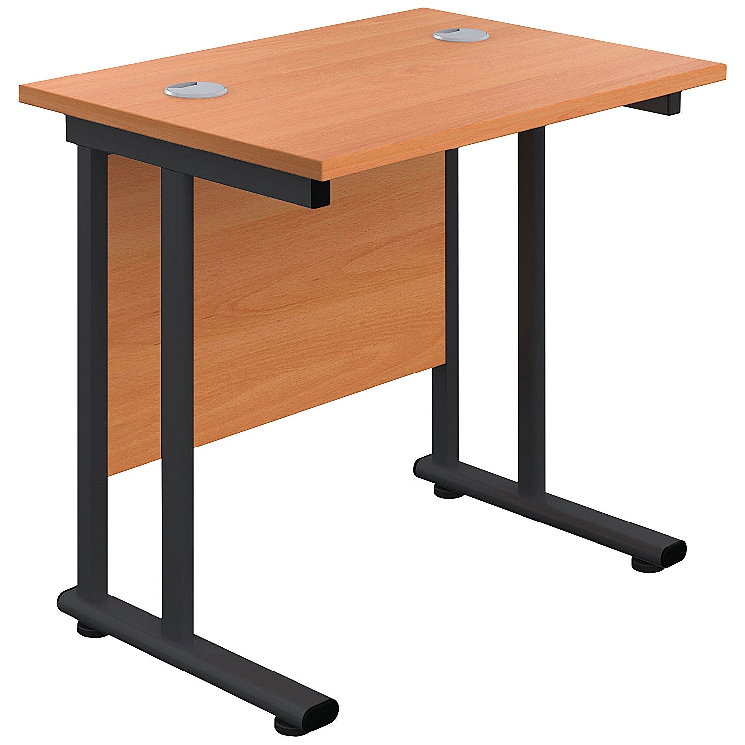 Jemini 800mm Slim Rectangular Desk, Black Double Upright Cantilever Legs, Beech Easy2Order : KF820314