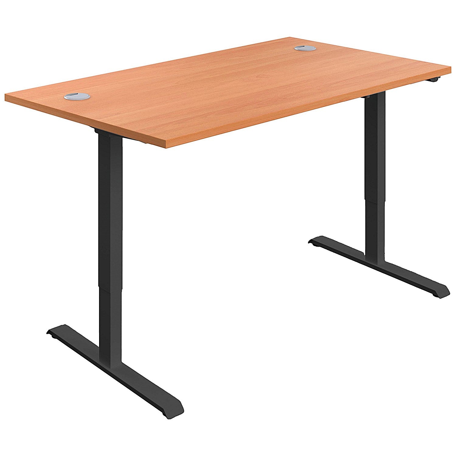 Jemini Economy Sit-Stand Desk, Black Leg, 1400mm, Beech Top Easy2Order : KF820386