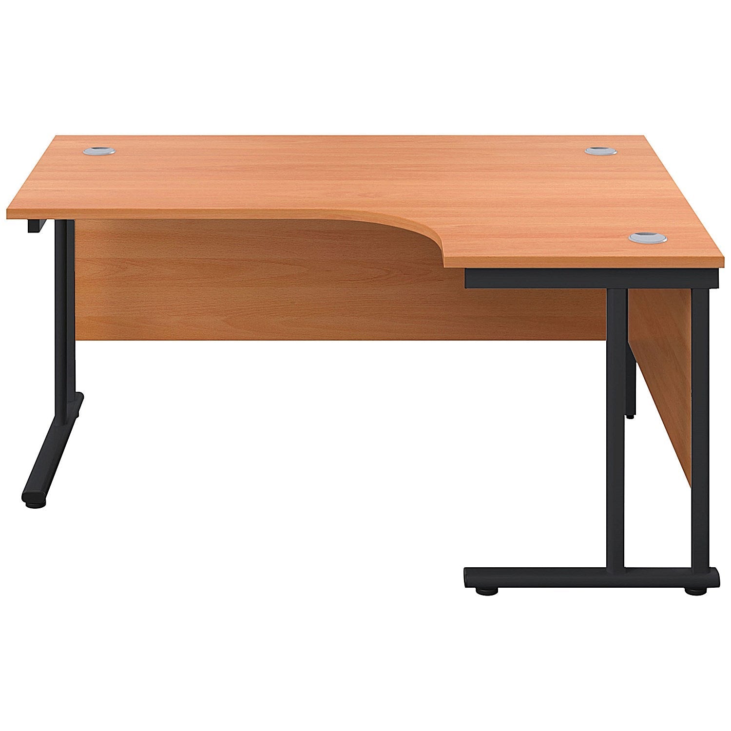 Jemini 1600mm Corner Desk, Right Hand, Black Double Upright Cantilever Legs, Beech Easy2Order : KF820437