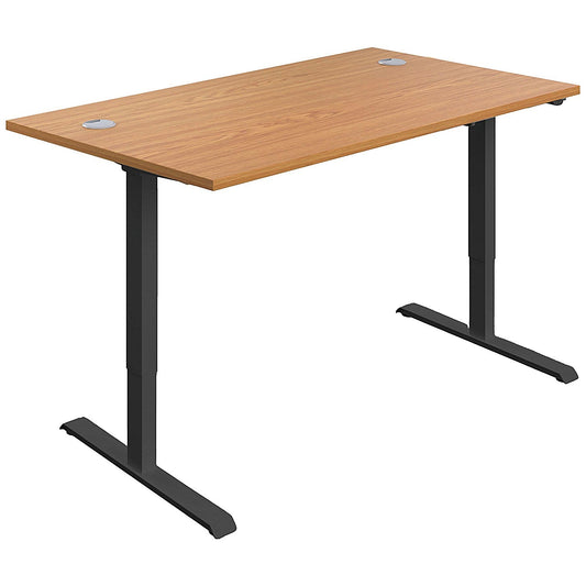 Jemini Economy Sit-Stand Desk, Black Leg, 1400mm, Oak Top Easy2Order : KF820466
