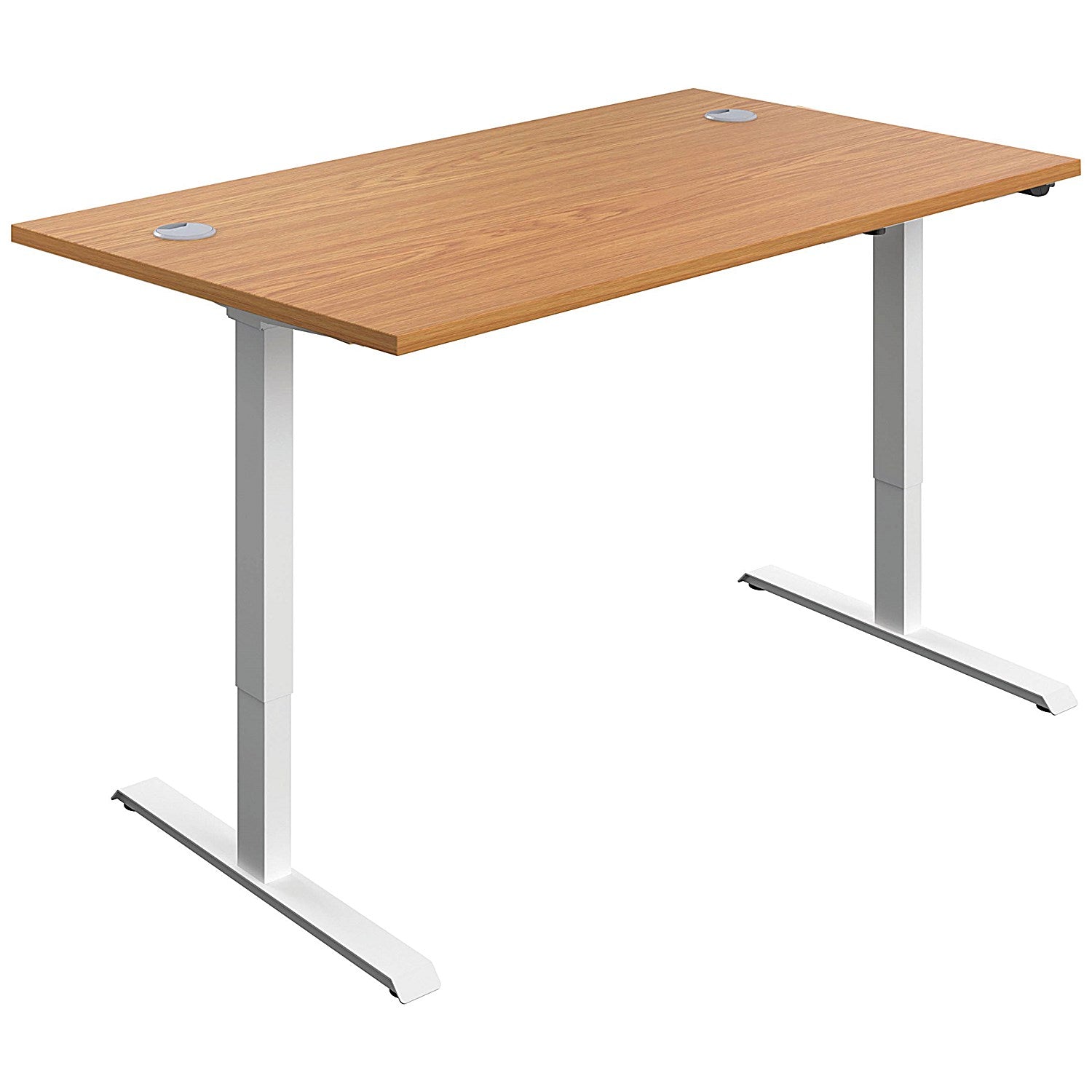 Jemini Economy Sit-Stand Desk, White Leg, 1400mm, Oak Top Easy2Order : KF820476