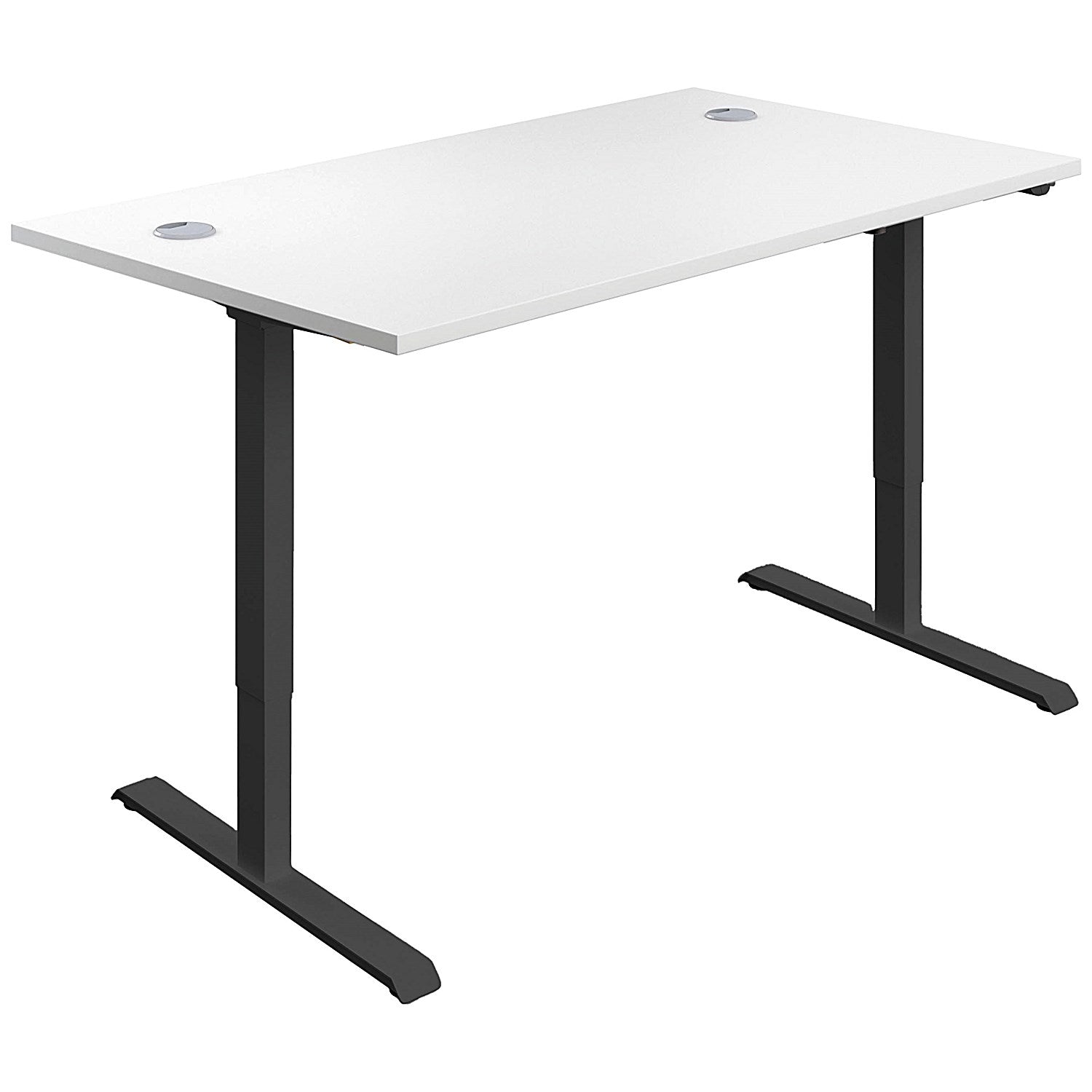 Jemini Economy Sit-Stand Desk, Black Leg, 1400mm, White Top Easy2Order : KF820486