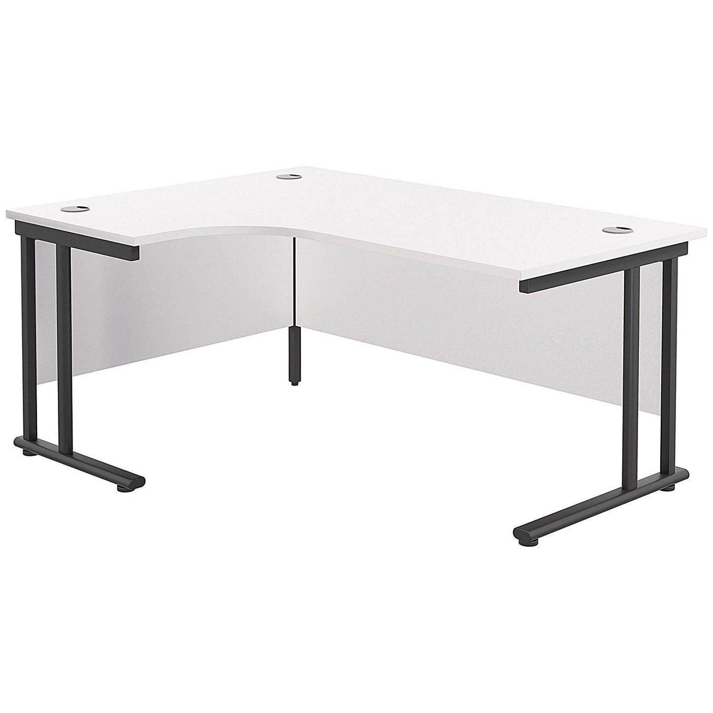 Jemini 1800mm Corner Desk, Left Hand, Black Double Upright Cantilever Legs, White Easy2Order : KF820543