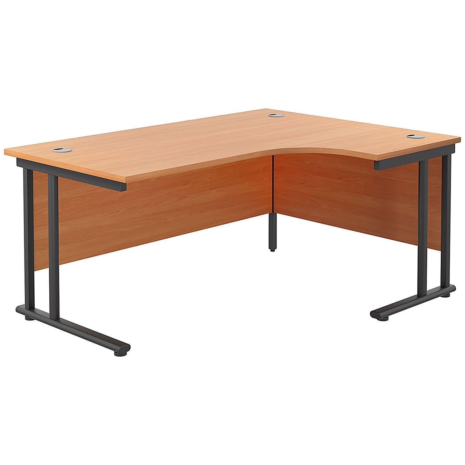 Jemini 1800mm Corner Desk, Right Hand, Black Double Upright Cantilever Legs, Beech Easy2Order : KF820550