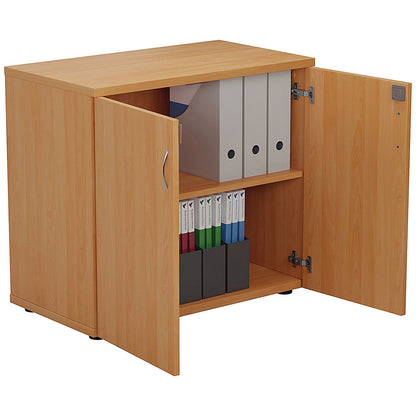 First Desk High Wooden Storage Cupboard, 1 Shelf, 730mm High, Beech