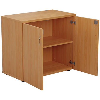 First Desk High Wooden Storage Cupboard, 1 Shelf, 730mm High, Beech