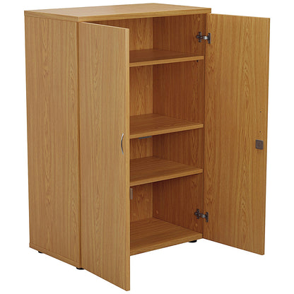 First Medium Wooden Storage Cupboard, 3 Shelves, 1200mm High, Oak