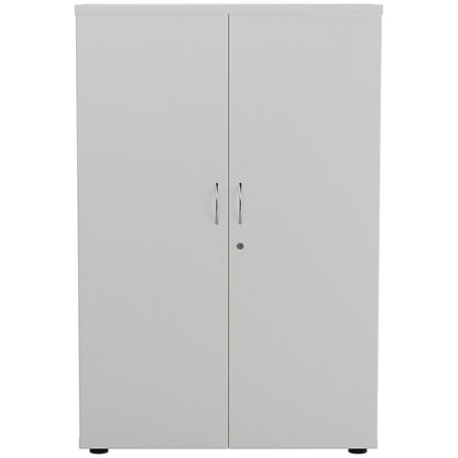 First Medium Wooden Storage Cupboard, 3 Shelves, 1200mm High, White