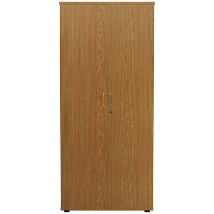 First Tall Wooden Storage Cupboard, 4 Shelves, 1800mm High, Oak