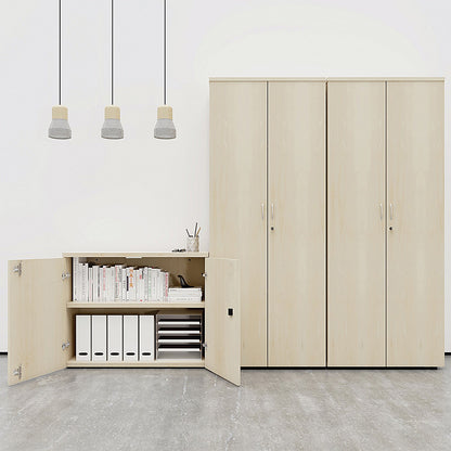 First Tall Wooden Storage Cupboard, 4 Shelves, 1800mm High, Oak