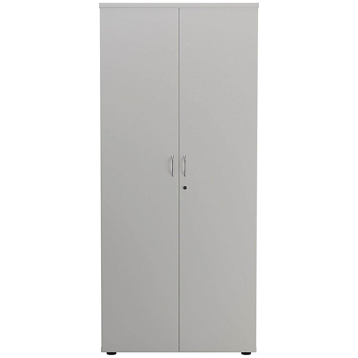 First Tall Wooden Storage Cupboard, 4 Shelves, 1800mm High, White