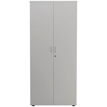 First Tall Wooden Storage Cupboard, 4 Shelves, 1800mm High, White