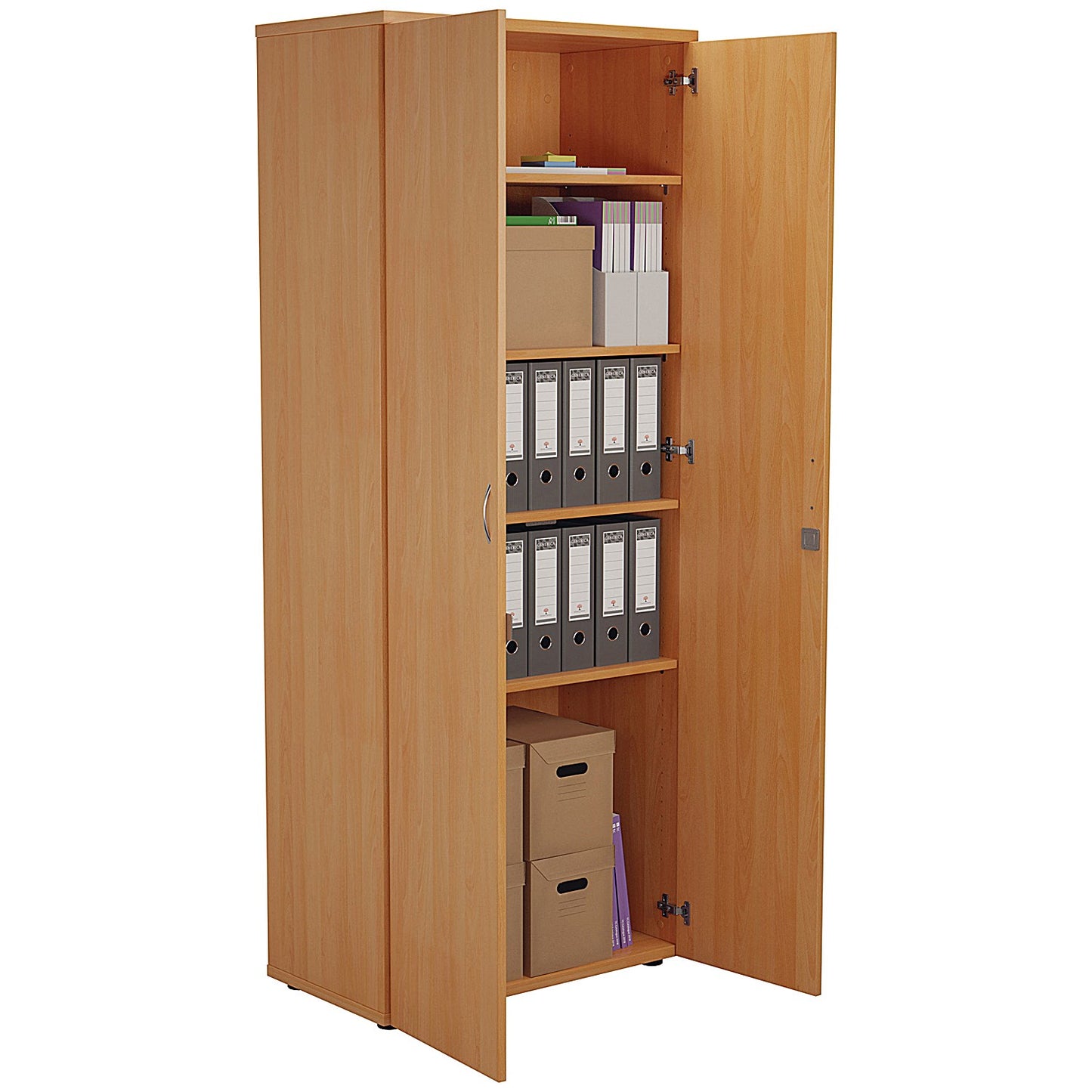 First Extra Tall Wooden Cupboard, 4 Shelves, 2000mm High, Beech