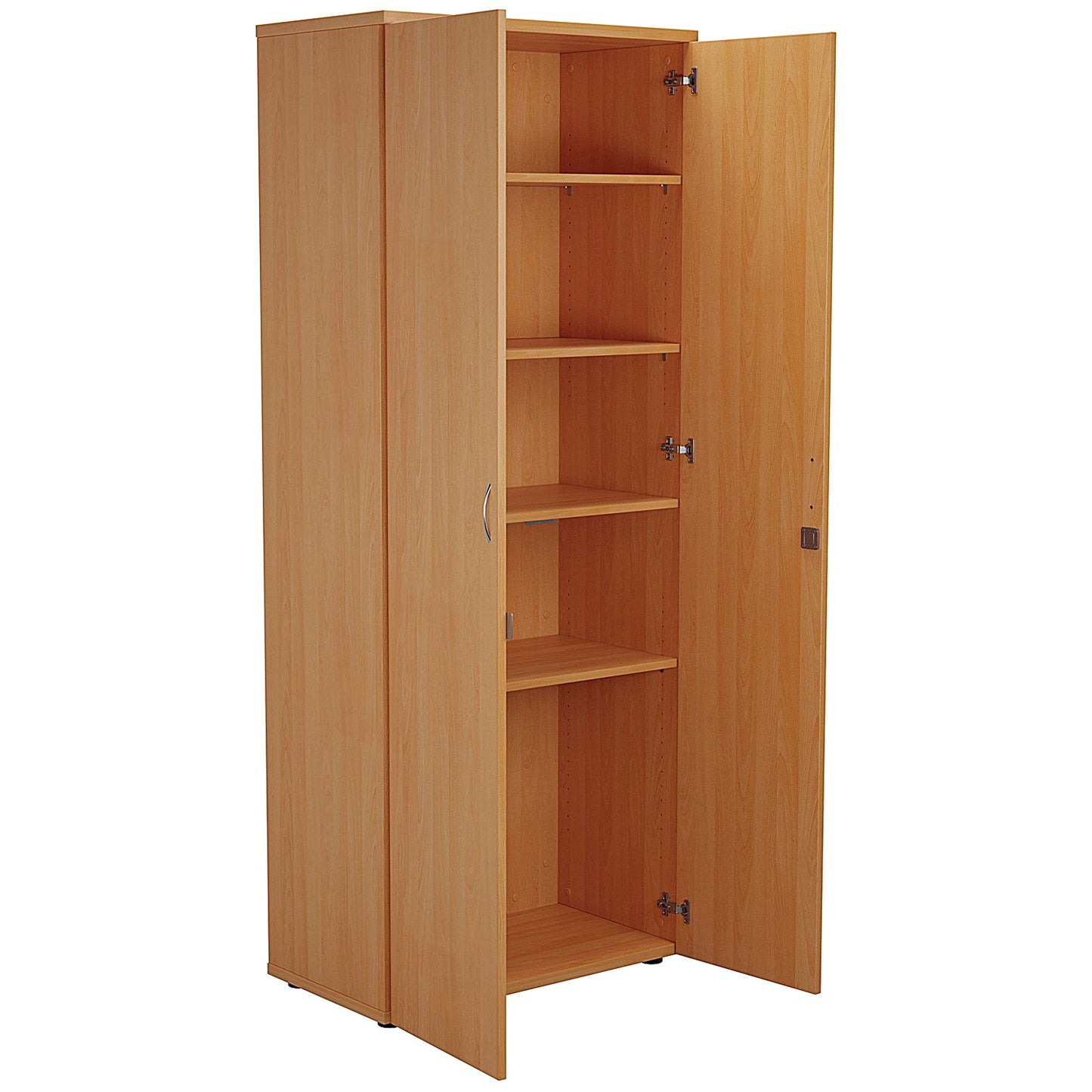 First Extra Tall Wooden Cupboard, 4 Shelves, 2000mm High, Beech