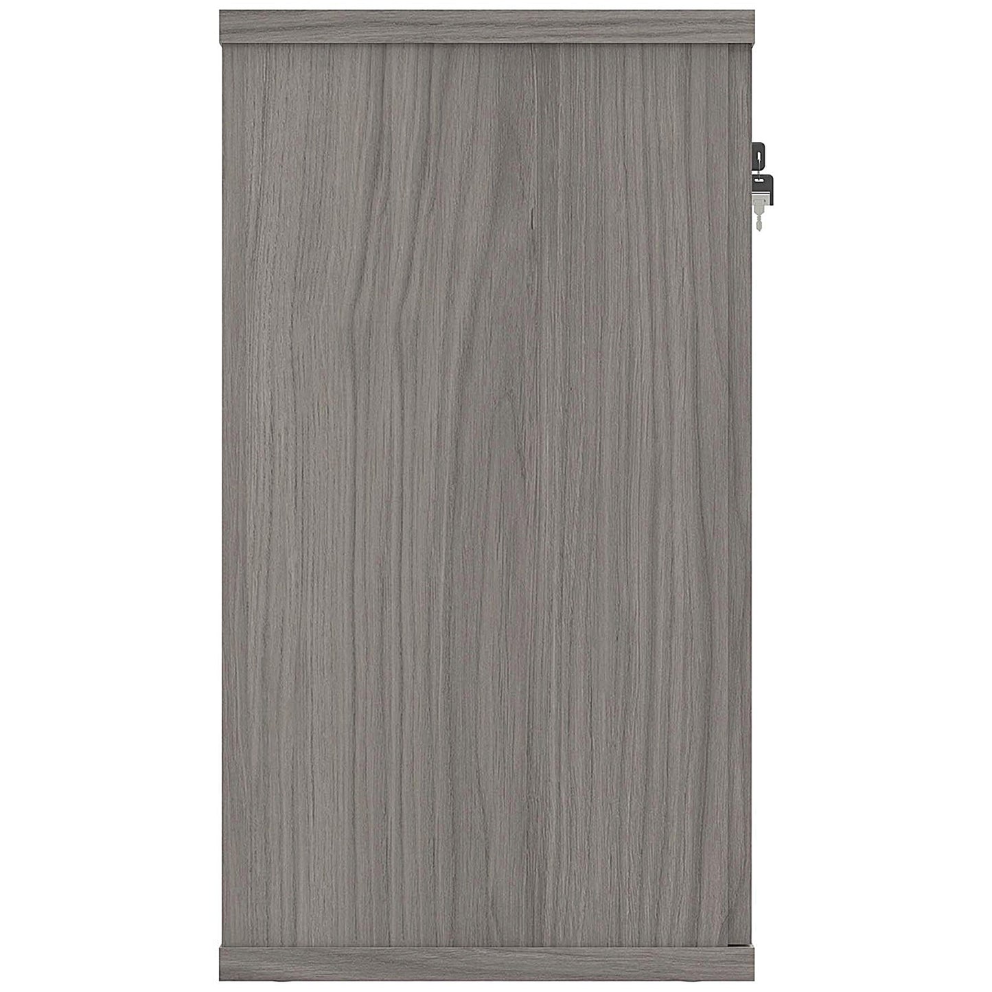 Polaris Desk High Cupboard, 1 Shelf, 730mm High, Grey Oak