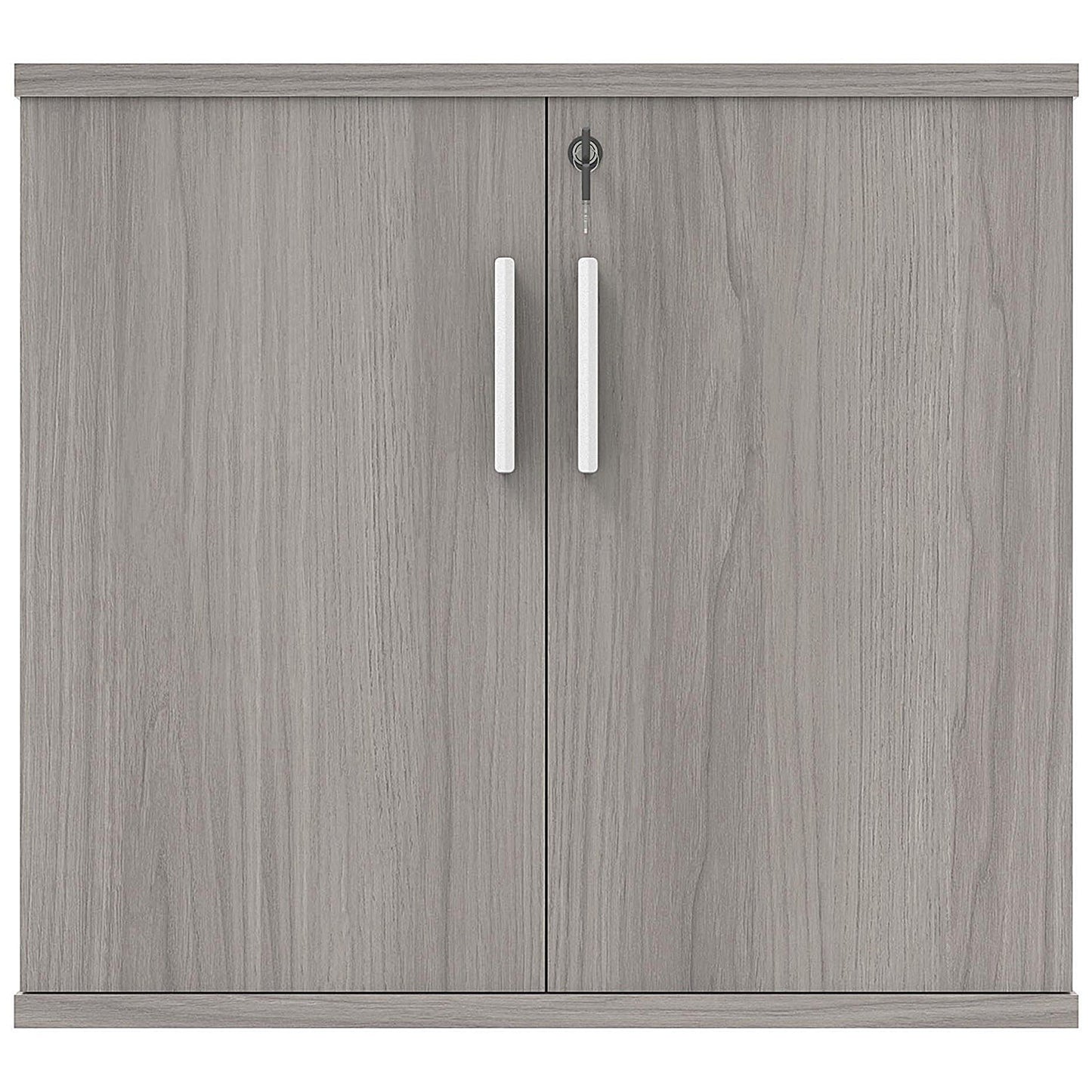 Polaris Desk High Cupboard, 1 Shelf, 730mm High, Grey Oak