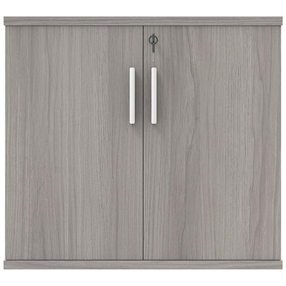 Polaris Desk High Cupboard, 1 Shelf, 730mm High, Grey Oak