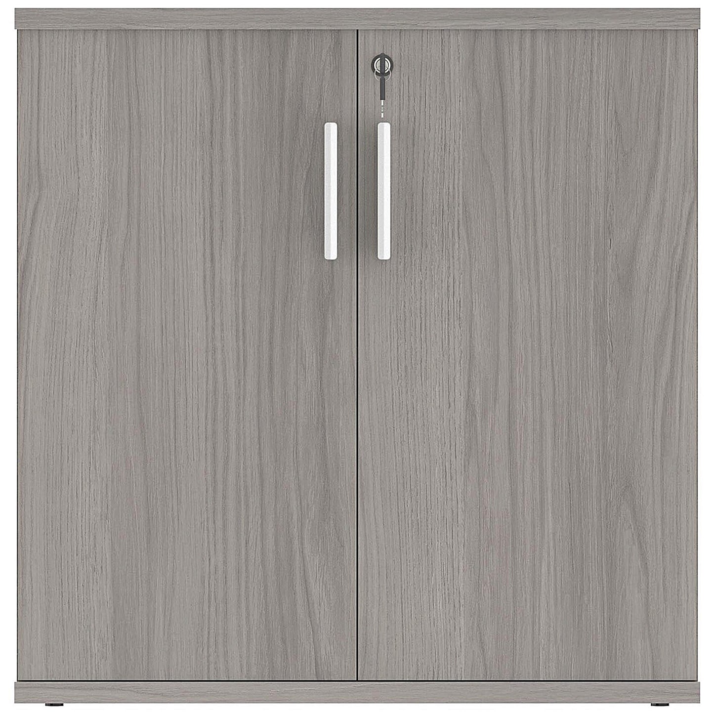 Polaris Low Cupboard, 1 Shelf, 816mm High, Grey Oak